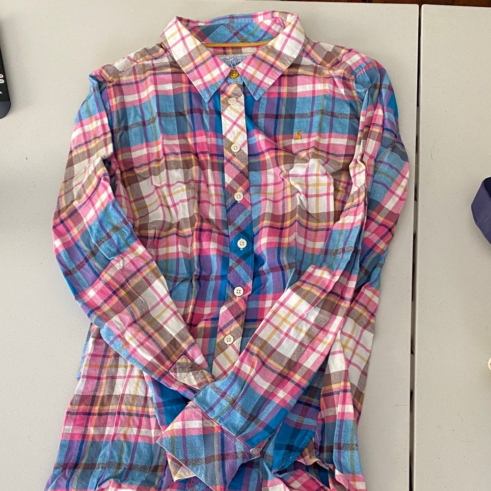Joules Superduper Shirting - Blue, Pink, Brown